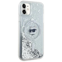 Karl Lagerfeld Liquid Glitter Choupette Head MagSafe Case for iPhone 11 / Xr - Transparent
