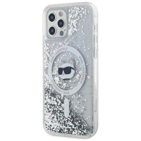 Karl Lagerfeld Liquid Glitter Choupette Head MagSafe Case for iPhone 12 / 12 Pro - Transparent