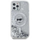 Karl Lagerfeld Liquid Glitter Choupette Head MagSafe Case for iPhone 12 / 12 Pro - Transparent
