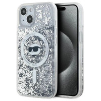 Karl Lagerfeld Liquid Glitter Choupette Head MagSafe case for iPhone 15 / 14 / 13 - transparent