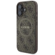 Guess 4G Ring Classic Logo MagSafe iPhone 16 Case - Brown