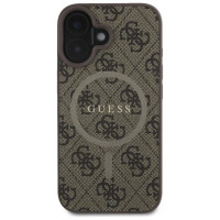 Guess 4G Ring Classic Logo MagSafe iPhone 16 Case - Brown