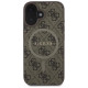 Guess 4G Ring Classic Logo MagSafe iPhone 16 Case - Brown
