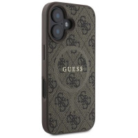 Guess 4G Ring Classic Logo MagSafe iPhone 16 Case - Brown