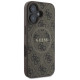 Guess 4G Ring Classic Logo MagSafe iPhone 16 Case - Brown
