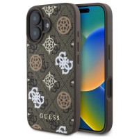 Guess 4G Printed Stripes MagSafe iPhone 16 Case - Brown