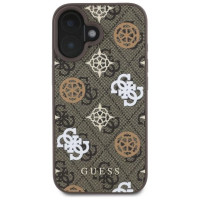 Guess 4G Printed Stripes MagSafe iPhone 16 Case - Brown