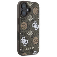 Guess 4G Printed Stripes MagSafe iPhone 16 Case - Brown