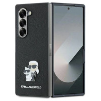 Karl Lagerfeld Saffiano Metal Pin Case for Samsung Galaxy Z Fold 6 - Black