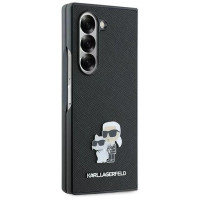 Karl Lagerfeld Saffiano Metal Pin Case for Samsung Galaxy Z Fold 6 - Black