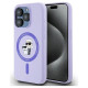 Karl Lagerfeld Silicone Karl&Choupette Heads Ring MagSafe Case for iPhone 15 Pro - Purple