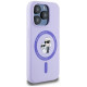Karl Lagerfeld Silicone Karl&Choupette Heads Ring MagSafe Case for iPhone 15 Pro - Purple