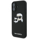 Karl Lagerfeld Silicone Case Nauble Heads Print MagSafe for iPhone 16 Plus - Black