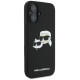 Karl Lagerfeld Silicone Case Nauble Heads Print MagSafe for iPhone 16 Plus - Black