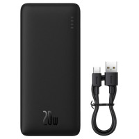 Baseus Airpow 20W 20000mAh Power Bank with Baseus Simple Series USB-A - USB-C 50cm Cable - Black