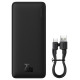 Baseus Airpow 20W 20000mAh Power Bank with Baseus Simple Series USB-A - USB-C 50cm Cable - Black
