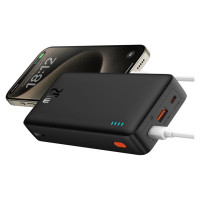 Baseus Airpow 20W 20000mAh Power Bank with Baseus Simple Series USB-A - USB-C 50cm Cable - Black