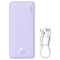 Baseus Airpow 20W 20000mAh Power Bank with Baseus Simple Series USB-A - USB-C 50cm Cable - Purple