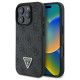 Guess Leather 4G Triangle Strass Case for iPhone 16 Pro - Black
