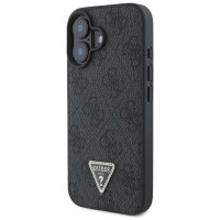 Guess Leather Metal Logo Strass Crossbody Case for iPhone 16 - Black