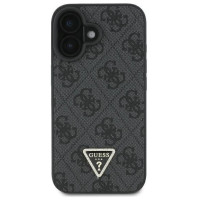 Guess Leather Metal Logo Strass Crossbody Case for iPhone 16 - Black