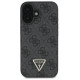 Guess Leather Metal Logo Strass Crossbody Case for iPhone 16 - Black