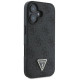 Guess Leather Metal Logo Strass Crossbody Case for iPhone 16 - Black