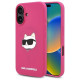 Karl Lagerfeld Silicone Choupette Head Print MagSafe iPhone 16 Case - Fuchsia