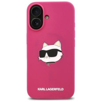 Karl Lagerfeld Silicone Choupette Head Print MagSafe iPhone 16 Case - Fuchsia