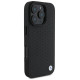 BMW Signature Leather Diamond Metal Logo MagSafe Case for iPhone 16 Pro Max - Black