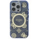 Guess IML Peony On 4G Background MagSafe Case for iPhone 16 Pro - Blue