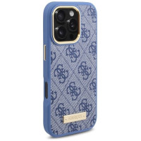 Guess 4G Logo Plate MagSafe Case for iPhone 16 Pro Max - Blue
