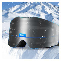 Qunature Black Frameless Ski Goggles - Black