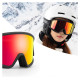 Qunature White Ski Goggles for Adults - Black