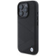 BMW Sign Leather Crossing Lines Pattern iPhone 16 Pro Max Case - Black