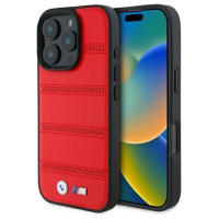 BMW M Perforated And Stitched Line MagSafe case for iPhone 16 Pro Max - red