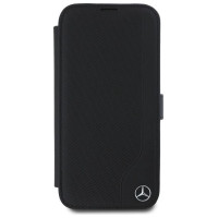 Mercedes Leather Wood Imitation iPhone 16 Case - Black