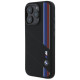 BMW Silicone Cut Tricolor Lines MagSafe Case for iPhone 16 Pro Max - Black