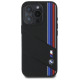 BMW Silicone Cut Tricolor Lines MagSafe Case for iPhone 16 Pro Max - Black