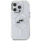 Karl Lagerfeld IML Metal Karl&Choupette Head MagSafe iPhone 15 Pro Case - White
