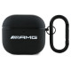 Mercedes AMG Leather White Logo Case for AirPods 4 - Black / White