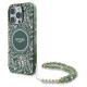 Guess IML Flowers Allover Electro With Pearl Strap MagSafe case for iPhone 16 Pro Max - green