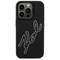 Karl Lagerfeld 3D Rubber Signature Case for iPhone 15 Pro Max - Black