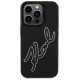 Karl Lagerfeld 3D Rubber Signature Case for iPhone 15 Pro Max - Black