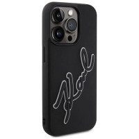 Karl Lagerfeld 3D Rubber Signature Case for iPhone 15 Pro Max - Black