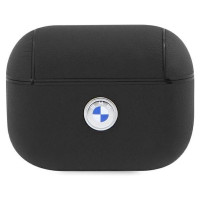 BMW BMAP2SSLBK AirPods Pro 2 (2022/2023) cover black/black Geniune Leather Silver Logo