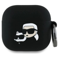 Karl Lagerfeld KLA4RUNKCHK AirPods 4 cover black/black Silicone Karl&Chaupette Head 3D