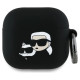 Karl Lagerfeld KLA4RUNKCHK AirPods 4 cover black/black Silicone Karl&Chaupette Head 3D