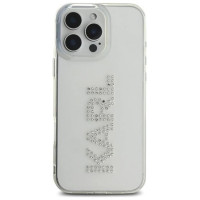 Karl Lagerfeld KLHCP16XHKLSTDCT iPhone 16 Pro Max 6.9" Clear Hard Case IML Rhinestones Logo