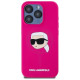 Karl Lagerfeld KLHMP15LSKHPPPLF iPhone 15 Pro 6.1" fuchsia/fuschia hardcase Silicone Karl Head Print MagSafe